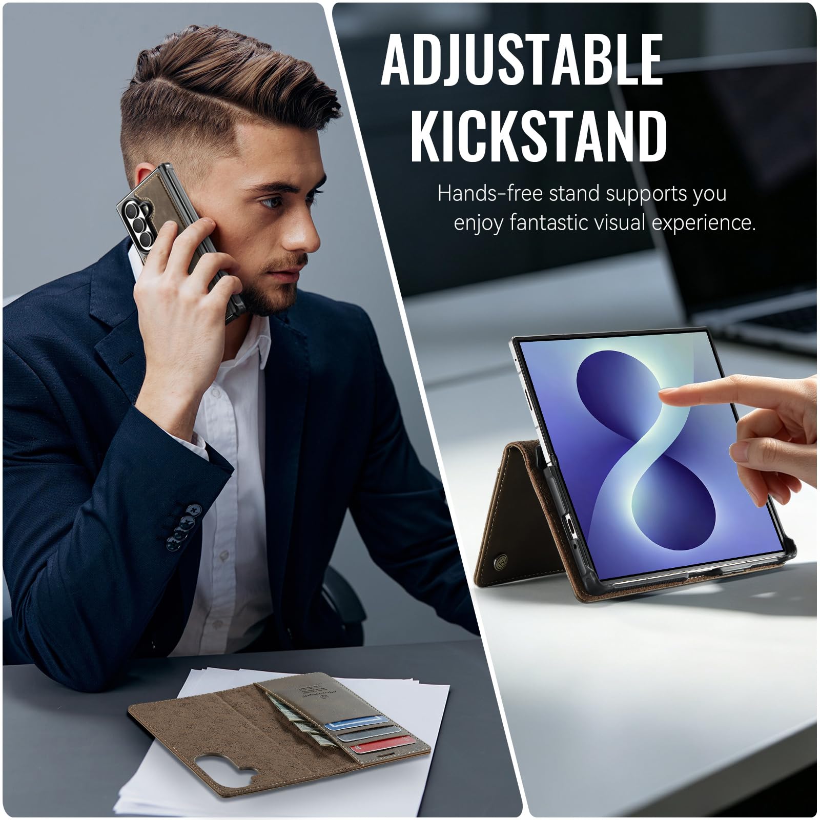 Custodia a portafoglio ultra magnetica per Samsung Galaxy Z Fold 8 | Compatibile con Magsafe, 2 in 1 staccabile, porta carte di credito con blocco RFID, antiurto, ricarica wireless
