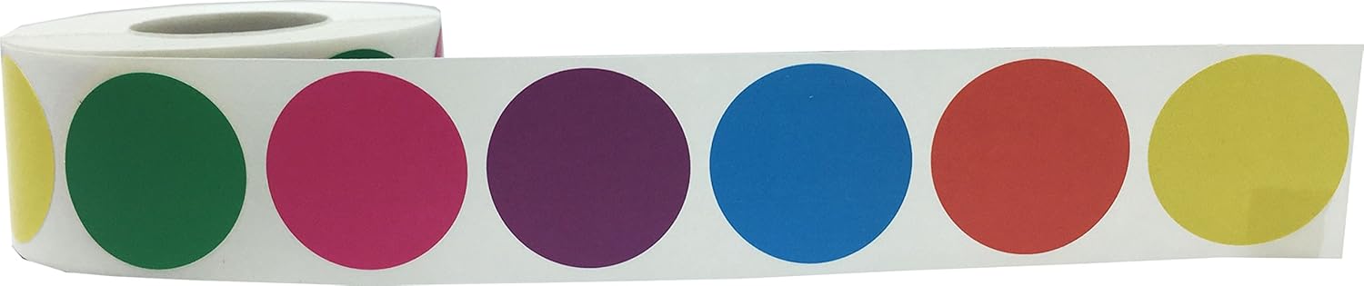 Beige Color Coding Labels - 1 Inch Round Circle Stickers, 500 Total On Roll