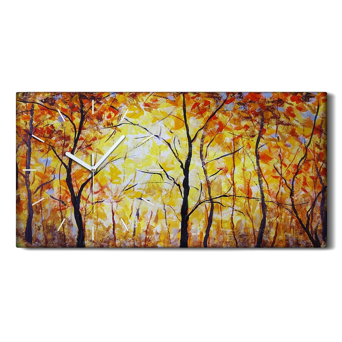 Horloge sur Toile Forêt d'Automne pour Ambiance Chambre Zen