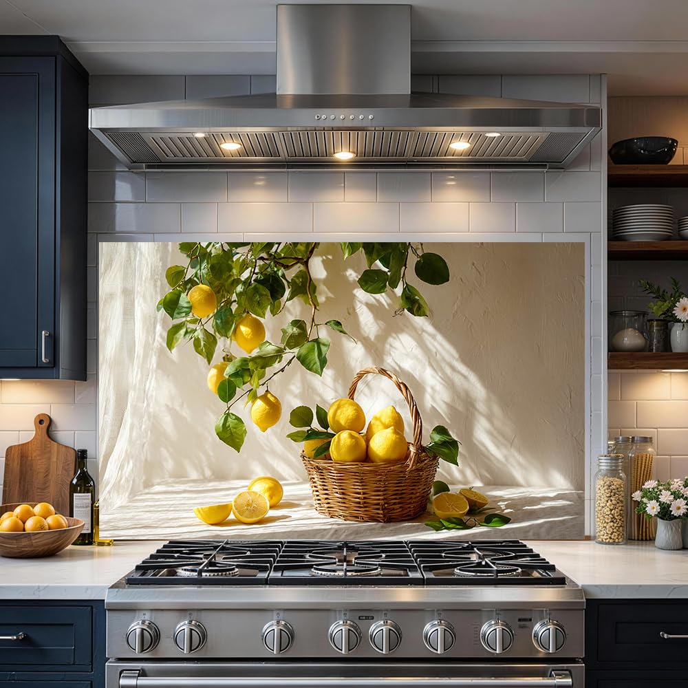 Lemon Tree Basket Kitchen Backsplash Peel and Stick, 30x16 in
