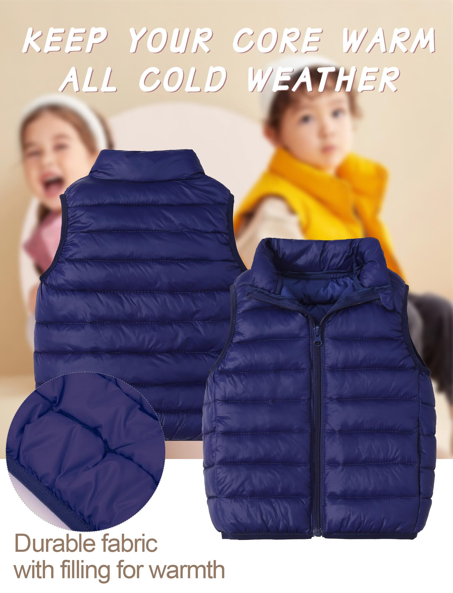 AIEOE Gilet Piumino Bambini Ragazzi Unisex Senza Maniche con Tasche Antivento Elegante Leggero Adatto da 3-12 Anni