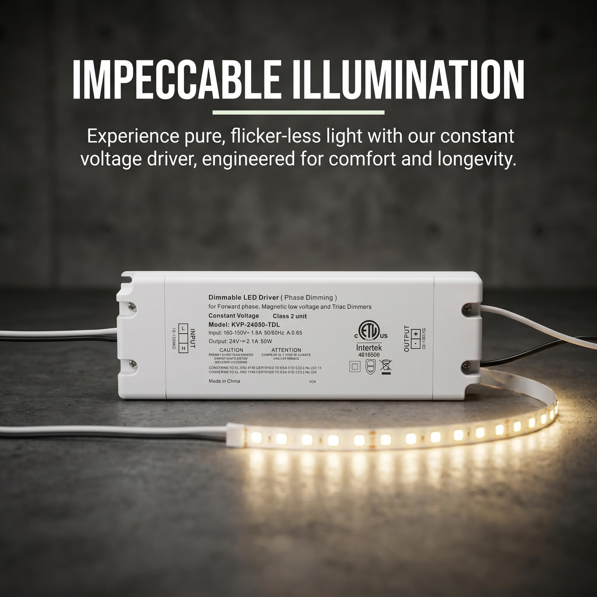60W Dimmba LED Trafo 24V LED Treiber, 100V-130V auf 12V 5A | Phasendimmung, stufenlos und flimmerfrei, Kurzschlussschutz Überlastschutz, zuverlässige Leistung