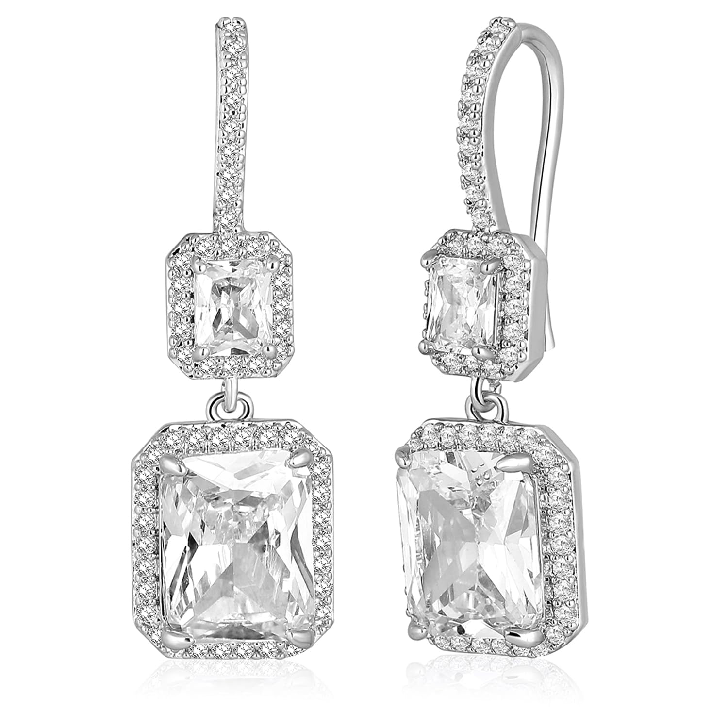 Peora Silver Plated Cubic Zirconia Studded Drop Earrings Trending Contemporary Jewellery For Women (B0CZ34QQXB) Amazon Price History, Amazon Price Tracker