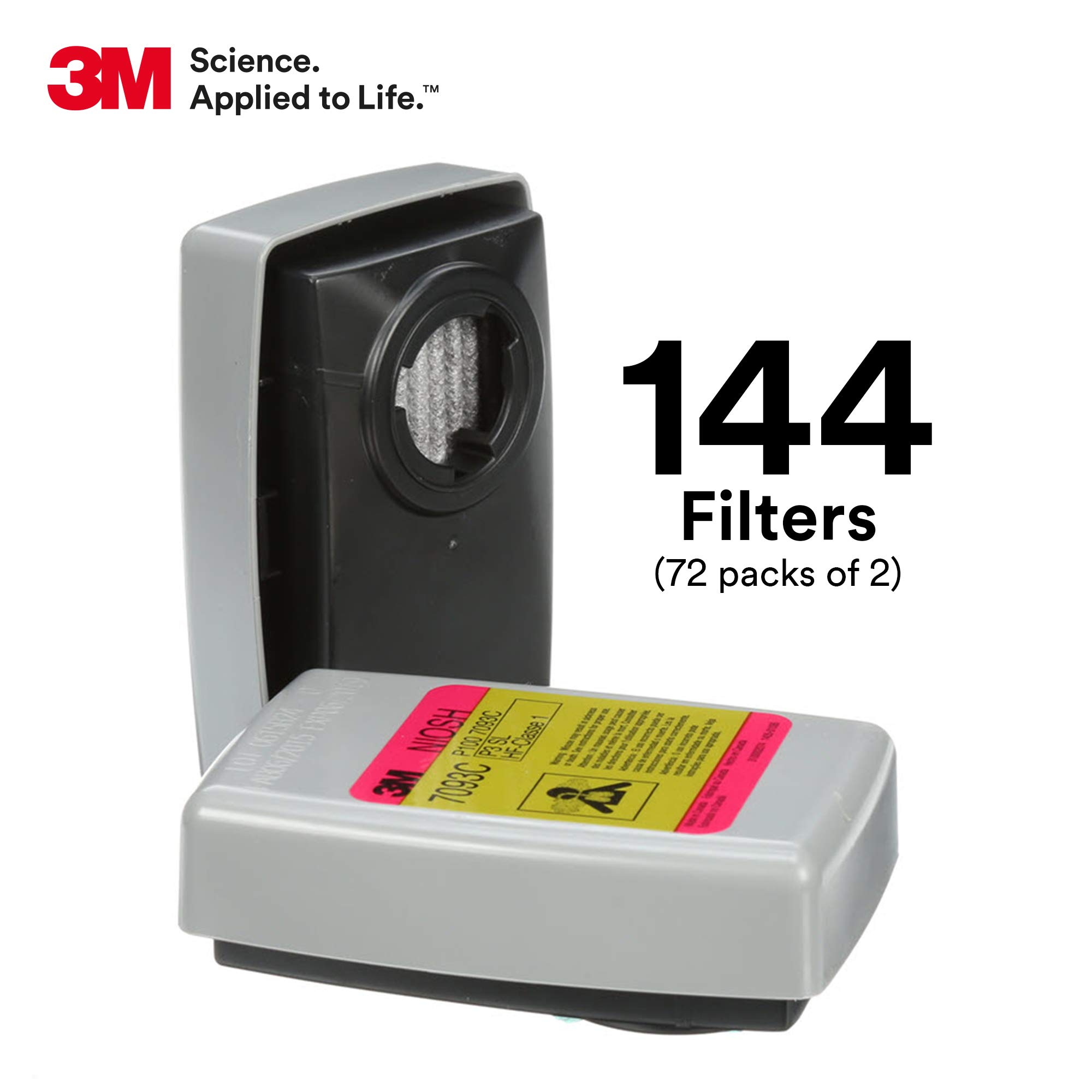 3 M Hydrogen fluoride cartucho/filtro 7093 CB, P100 protección respiratoria, con Nuisance nivel Organic vapor y Gas ácido Socorro (caso de 144)