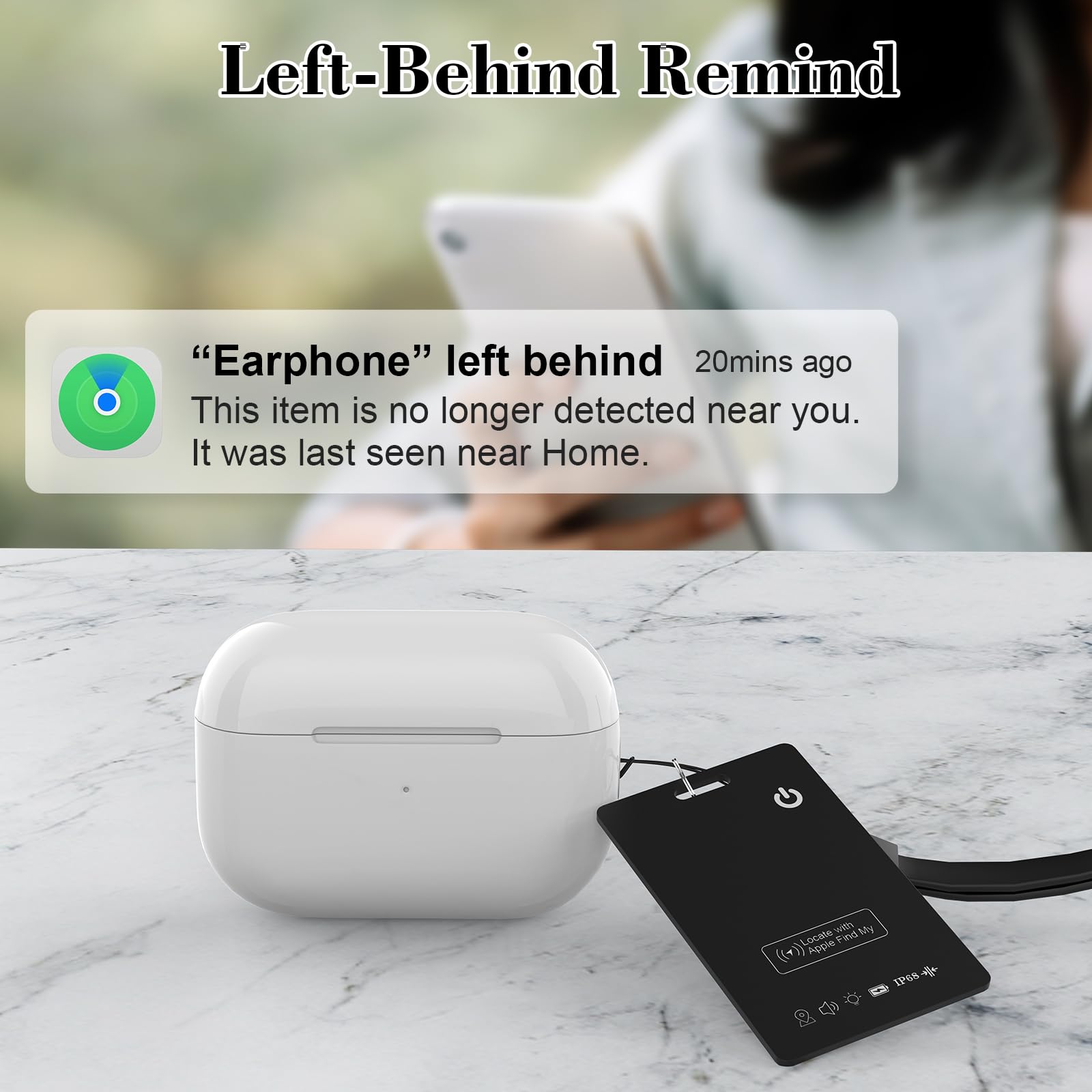 Scheda di tracciamento del portafoglio, Bluetooth Tracker Smart Finder per Apple Find My[certificato MFi], cercatore di carte iPhone ricaricabile IP68 impermeabile 0,2 cm sottile chiavi localizzatore