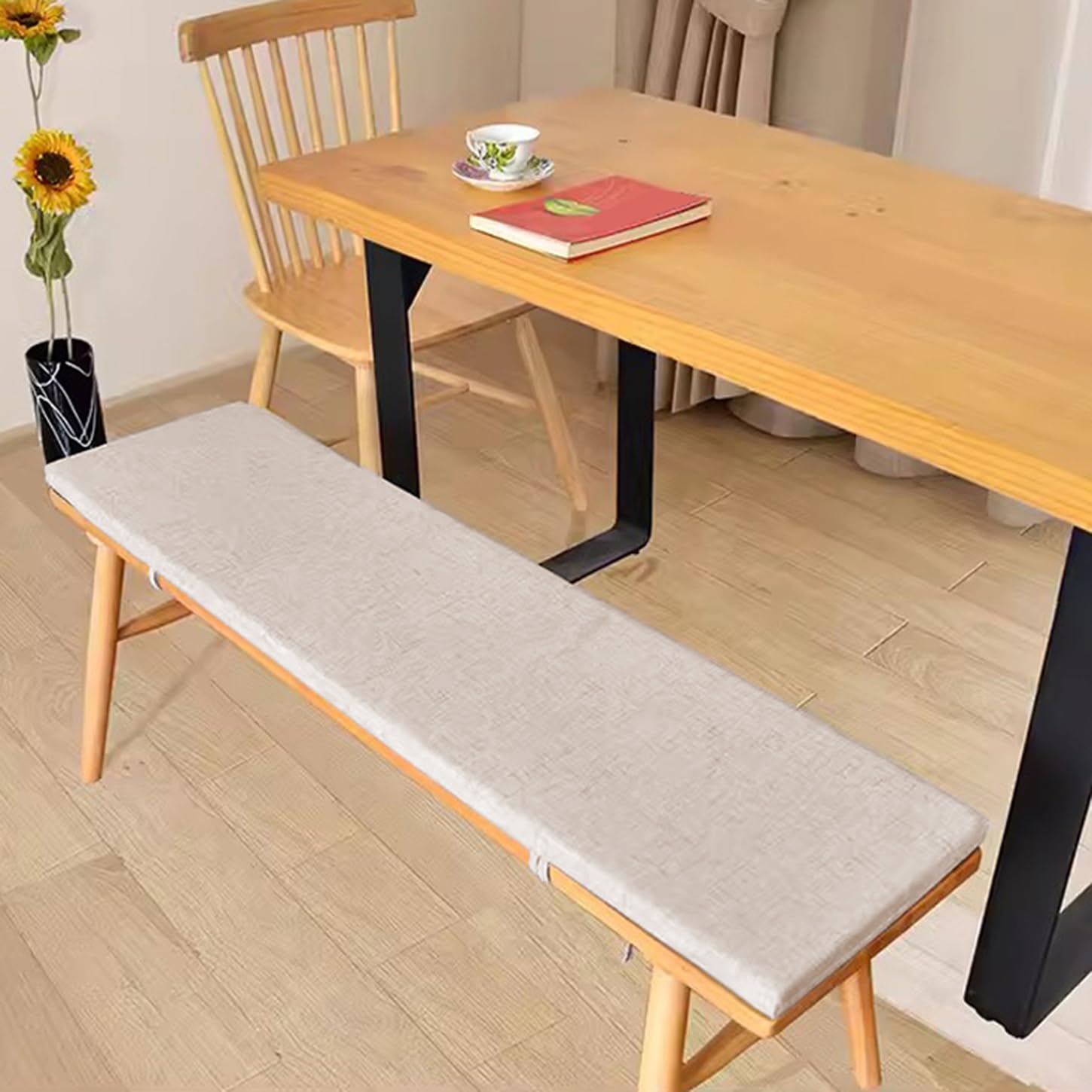 Coussin de banc de jardin confortable 120 cm pour soulager les assises en bois dures