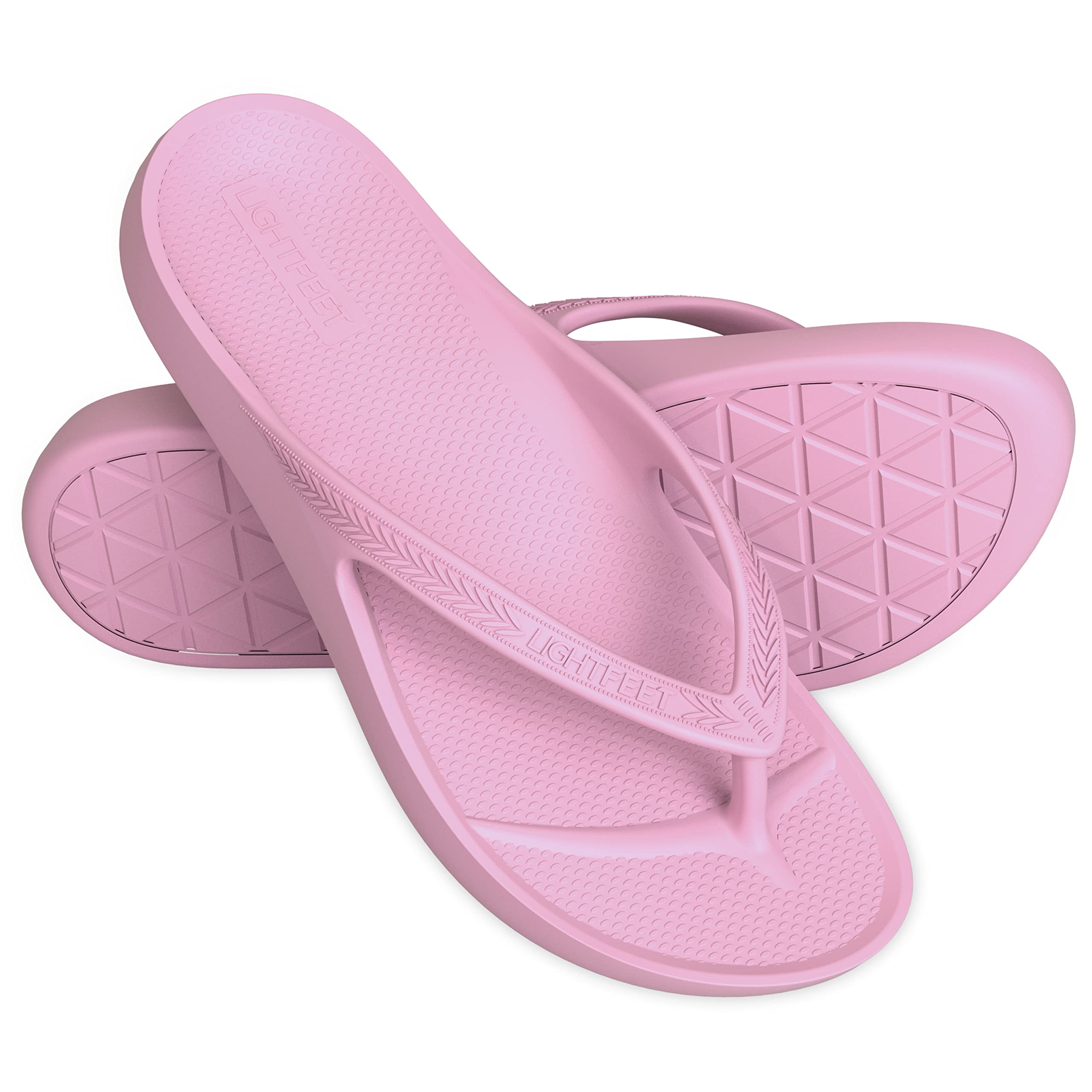 Soft Pink Unisex Flip Flops with Arch Support