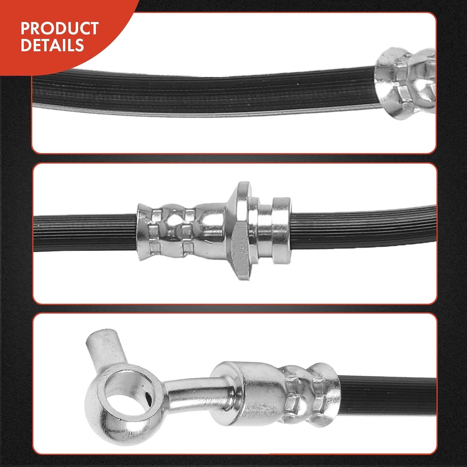 A-Premium Front Passenger Brake Hydraulic Oil Hose Compatible with Select Nissan Models - Murano 2003 2004 2005 2006 2007 -Replace# 46210CA00A