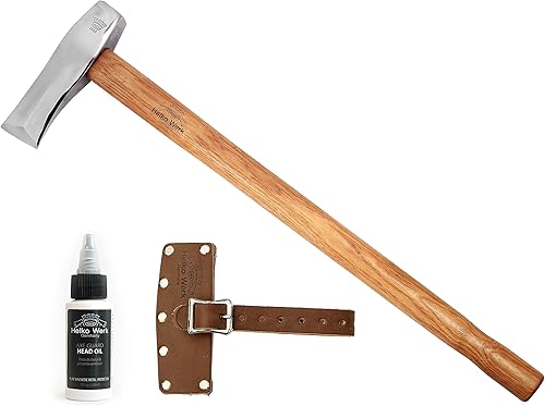 1844 Helko Werk Germany Hacha escandinava clásica, fabricada en Alemania para dividir madera y dividir rondas y leña resistente, hacha escandinava -