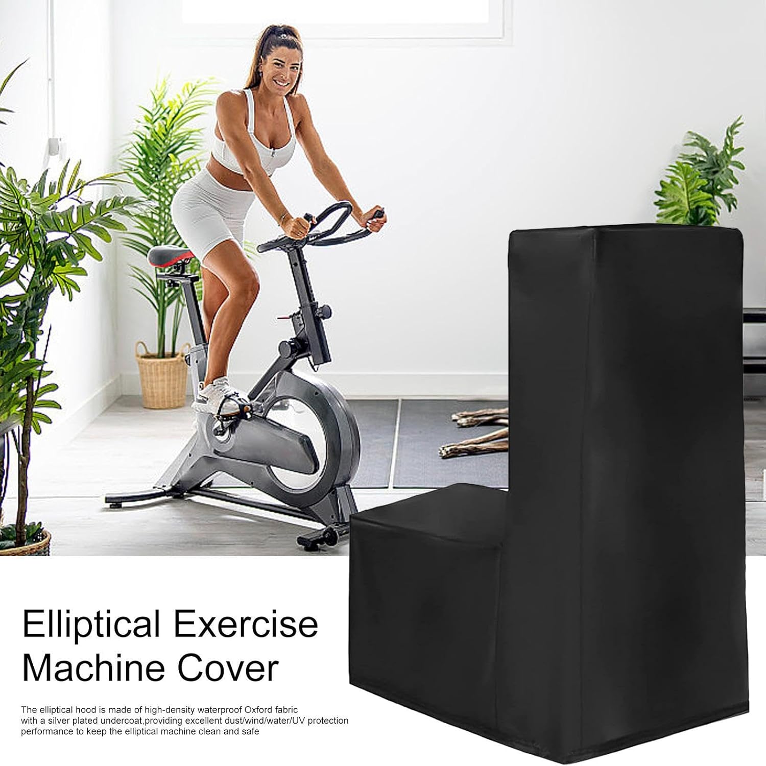 Elliptical Cross Trainer Cover, Oxford Cross Trainer Machine Cover with Drawstring, Waterproof Dustproof Windproof Anti-UV Elliptical Machine Cover Elliptical Cover for Home, Gym, Outdoor, Indoor