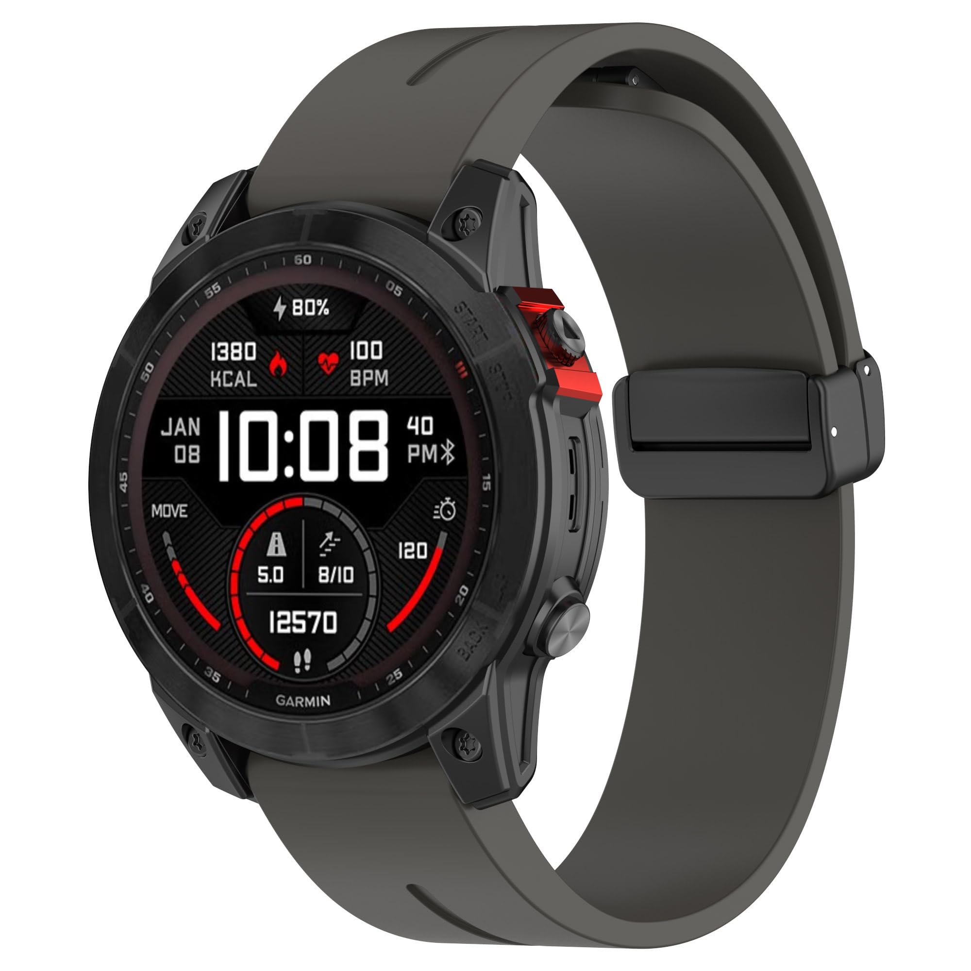 Bracelet compatible avec Garmin Fenix 7, bracelet de rechange en silicone souple de 22 mm pour 6/Fenix 6 Pro/Fenix 5/Fenix 5 Plus/Forerunner945/935/Approach S60