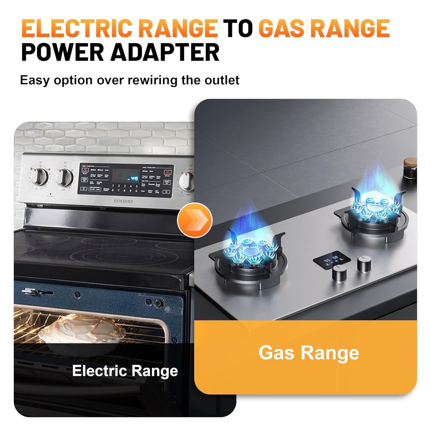 MECMO 50A 220 to 110 Household T-Blade Adapter, NEMA 10-50P to 4X 5-20R/15R w/ 20AMP Circuit Breaker, 3 Prong 50Amp (Old-style) Electrical Stove/Range/Oven to Gas Range 110/125V 15/20A Power Converter