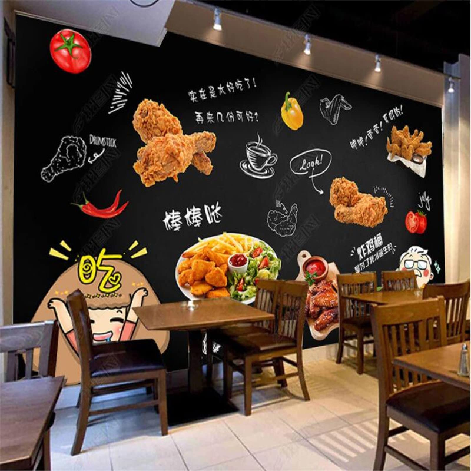 Papier peint mural personnalisé 3D Burger Fast Food Restaurant café-restaurant cuisine Photo toile de fond 3D peintures murales papier peint salon