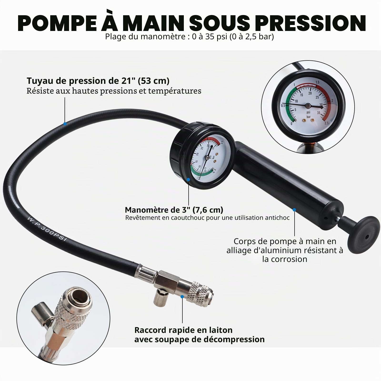 FreeTec 28pcs Testeur Systeme de Refroidissement, Kit Testeur Pression Radiateur, Universels Test Fuite et Purgeur pour Liquide Refroidissement, Appareil Test Radiateur avec Pompe et Adaptateur