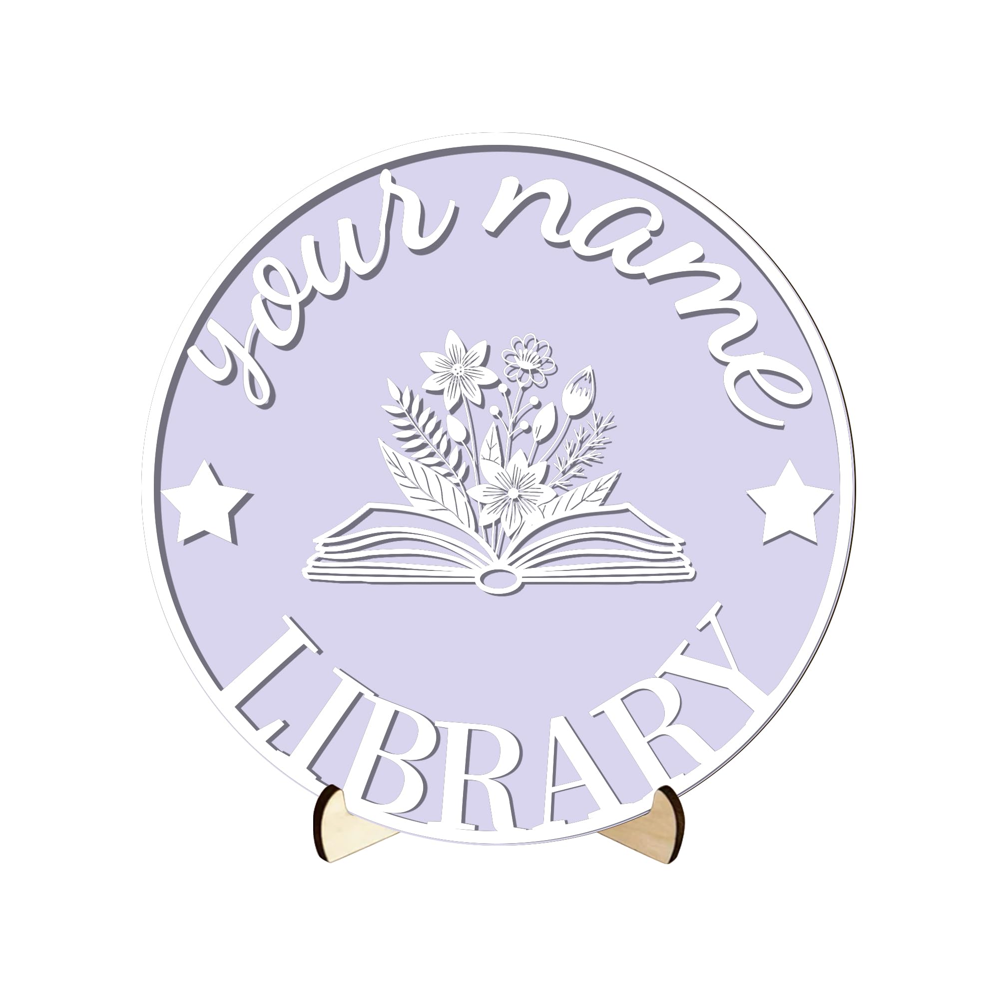 Personalized Library Sign,Custom Book Shelf Decor Bookish Home Decor Bookshelf Sign for Book Nook,Gift for Women Friends Book Lovers Readers