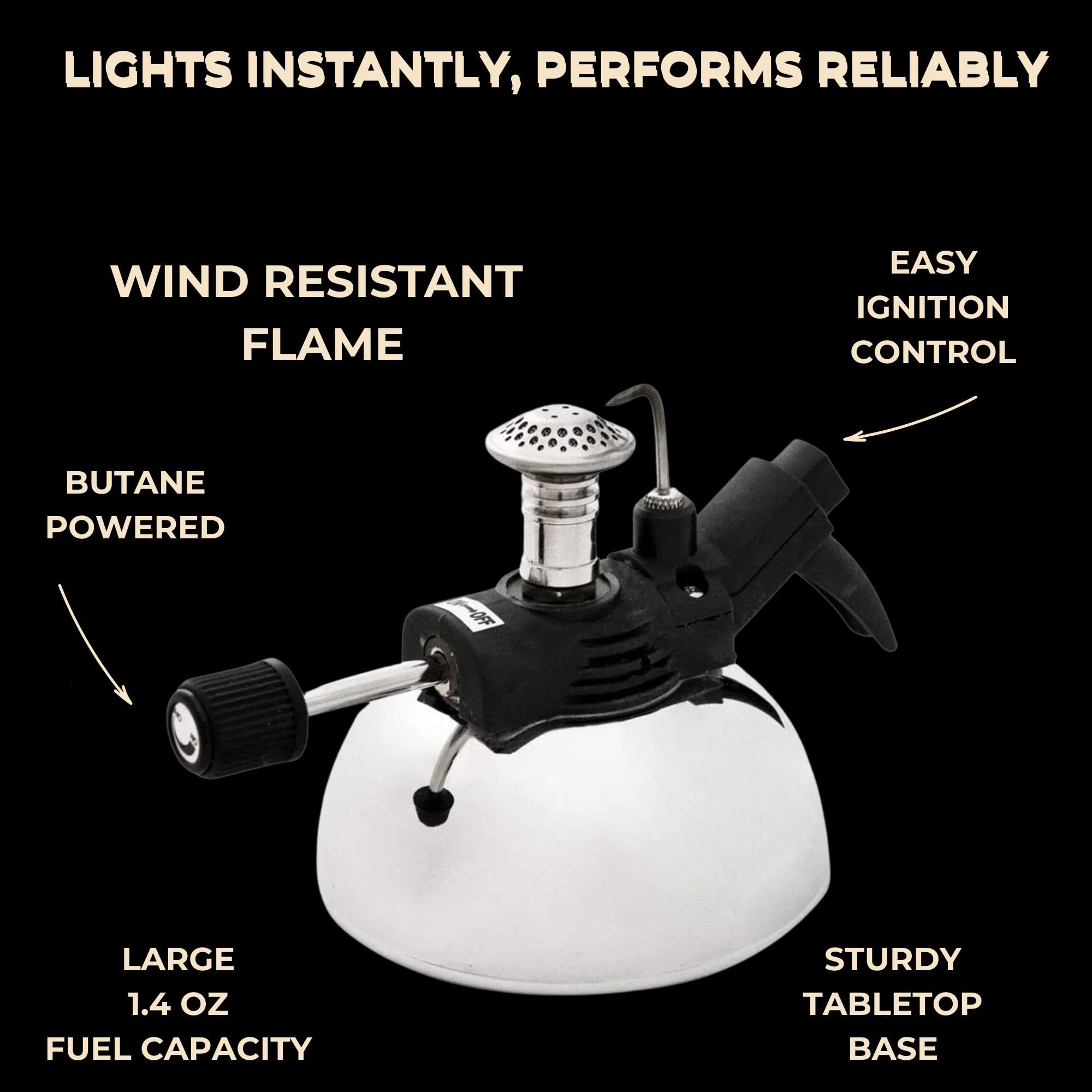 Amazon.com: The Burner by ALEC Bradley – Table Cigar Lighter for Tobacco –  Wind-Resistant, Butane-Powered, Easy to Use, Large Flame, Lights Up to  1,000 Cigars Before Refill : Health & Household