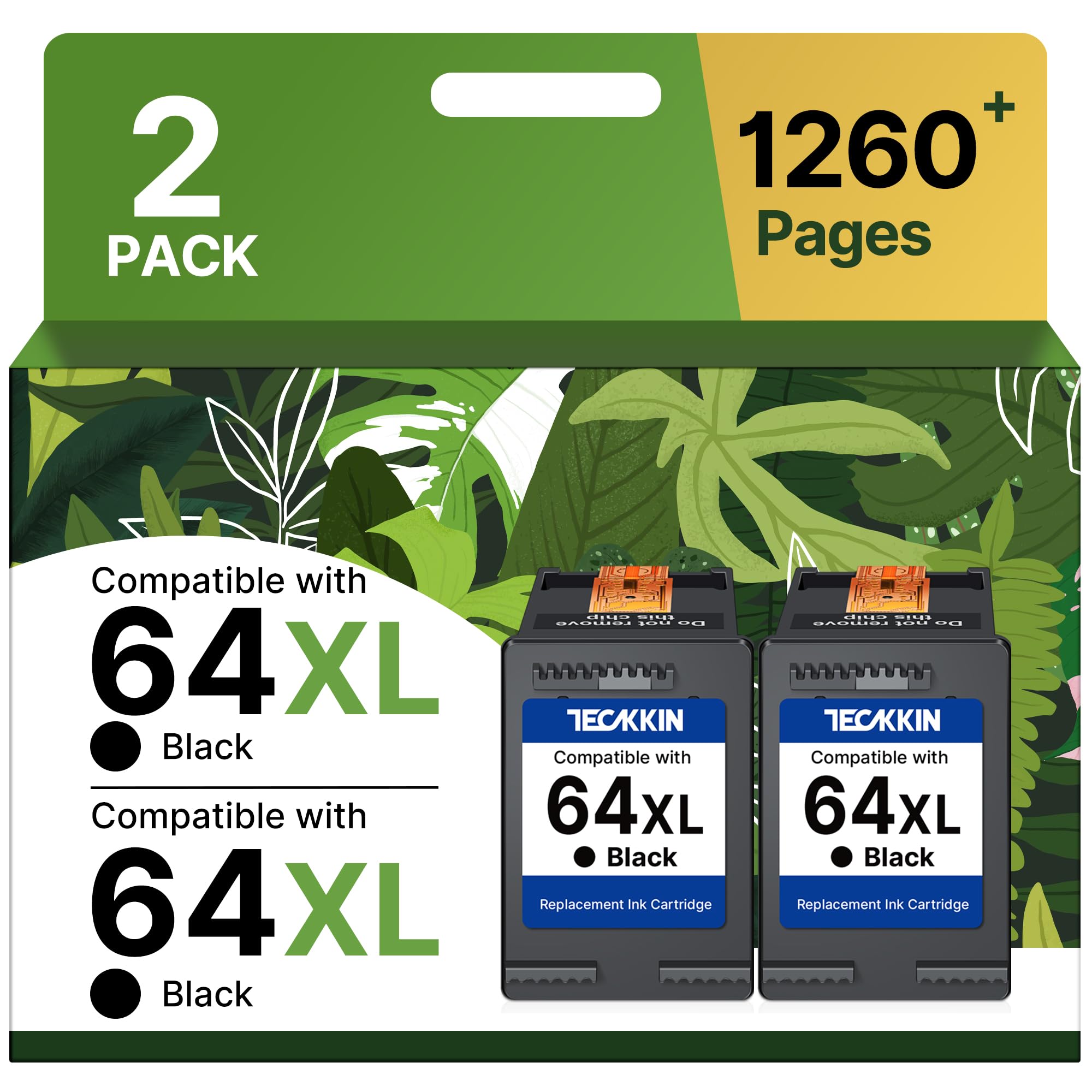 64 Ink Cartridge Replacement for HP 64XL Black Ink Cartridge for HP Ink 64 Work with HP Envy Photo 7855 7858 7864 6252 6255 7800 7100 7155 7158 Tango