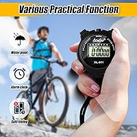 Vista 4 de 48 piezas cronómetro digital temporizador de plástico silbato a granel para entrenadores deportivos, árbitro, reloj impermeable con temporizador