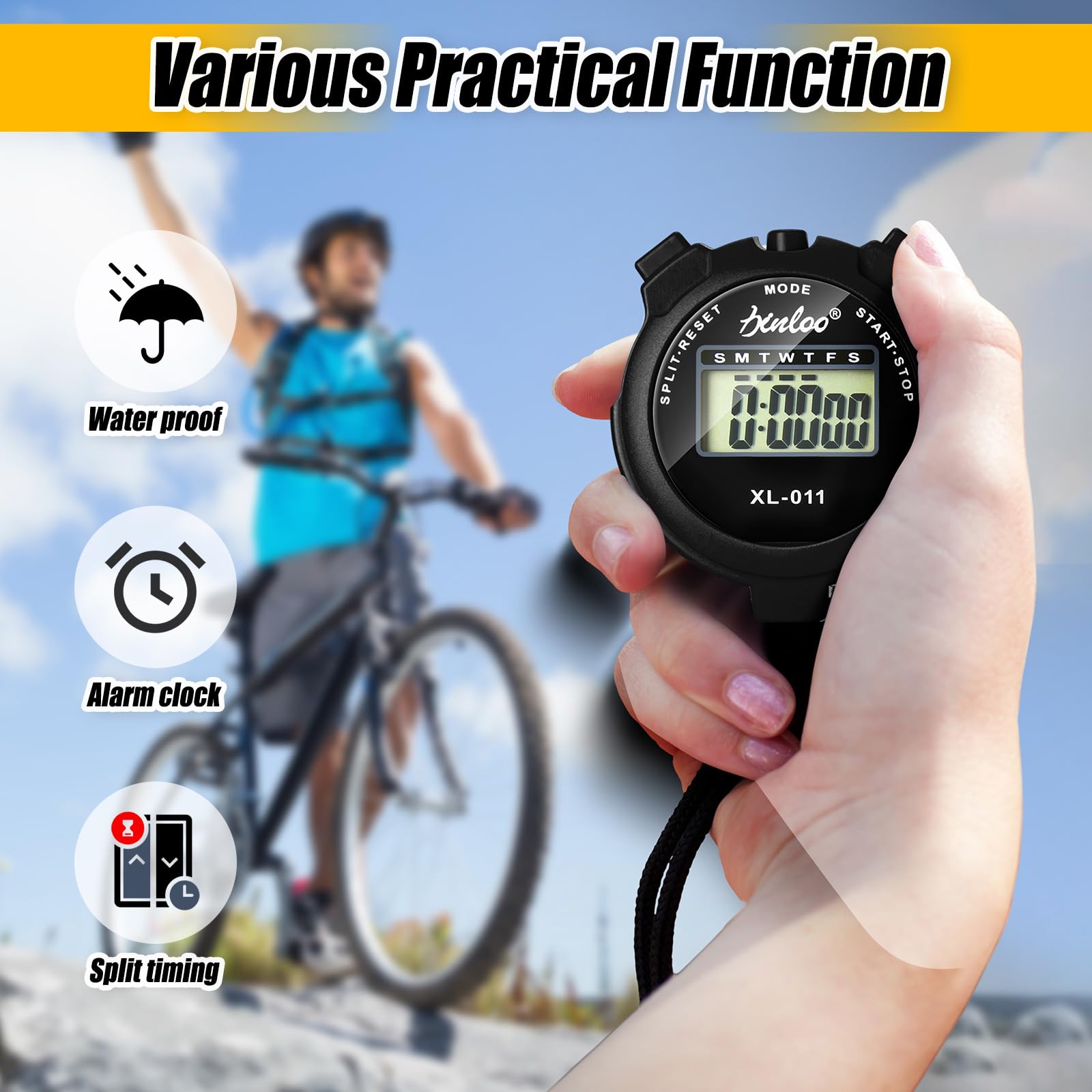 Simgoing 48 pz cronometro digitale in plastica fischietto bulk per allenatori sportivi arbitro orologio impermeabile orologio timer fischietto con cordino multifunzione elettronico fitness data