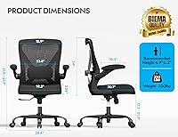 Vista 2 de Silla ergonómica de oficina – Sillas de escritorio de computadora en forma de X cómodas, silla de juegos de malla con respaldo alto con soporte