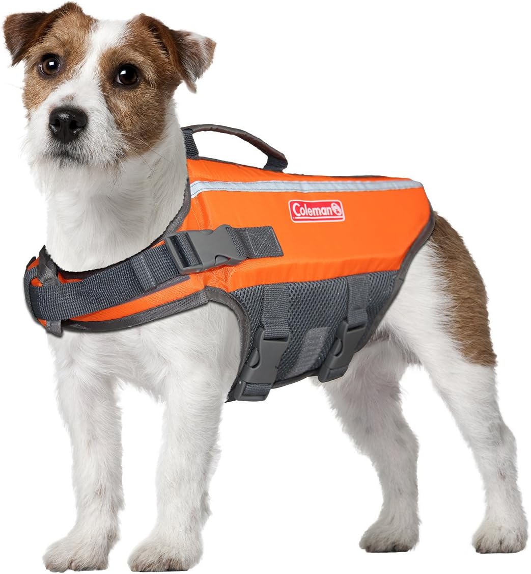 Coleman High Visibility Lifejacket for Small to Large Dogs, Yellow, Size Medium / 5" x 16" x 3"'