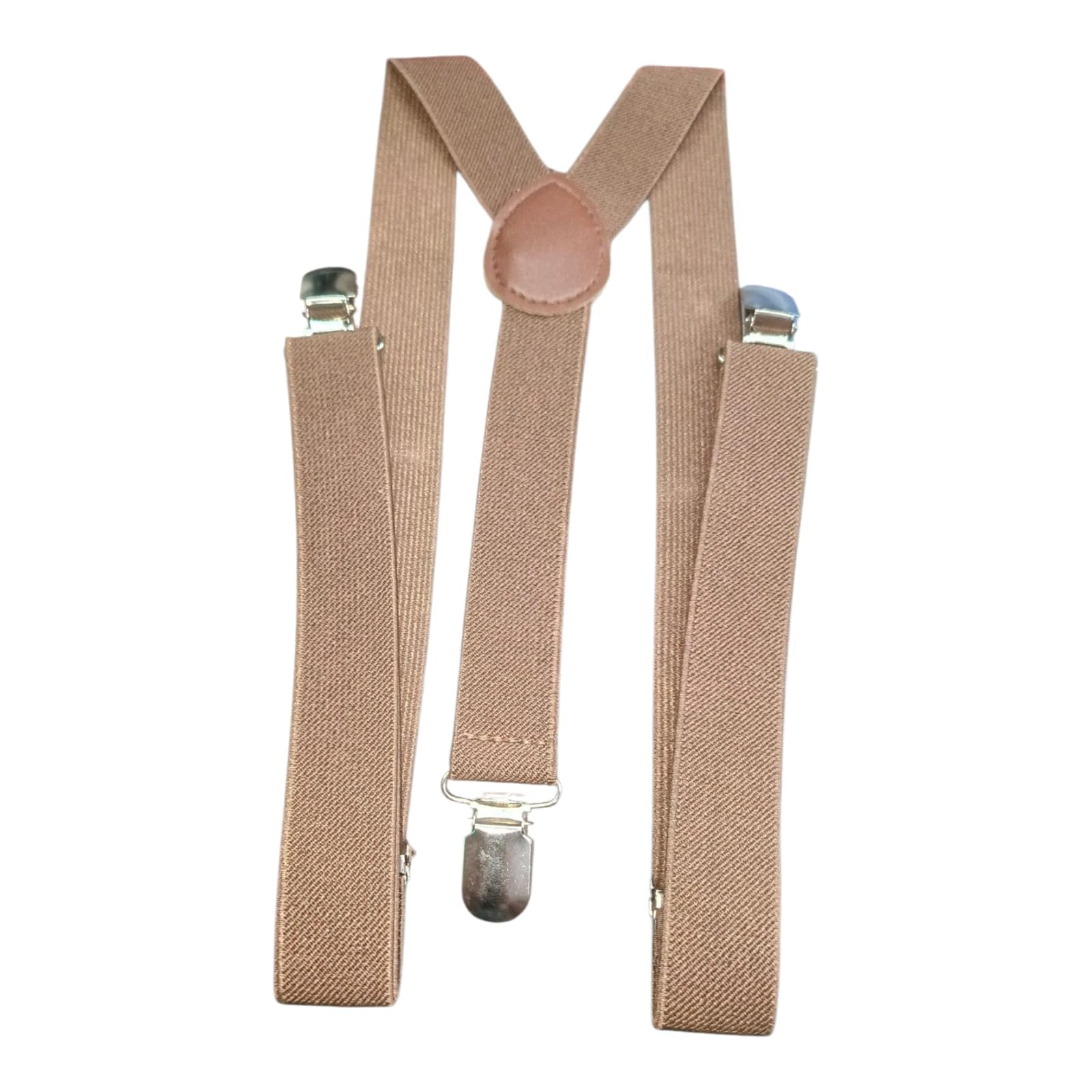 ONE POINT COLLECTIONS Unisex Adjustable Elastic Suspenders for Kids & Adults β Y-Back Clip-On Braces with Metal Clips (Pack of 2, Brown & Blue) 3