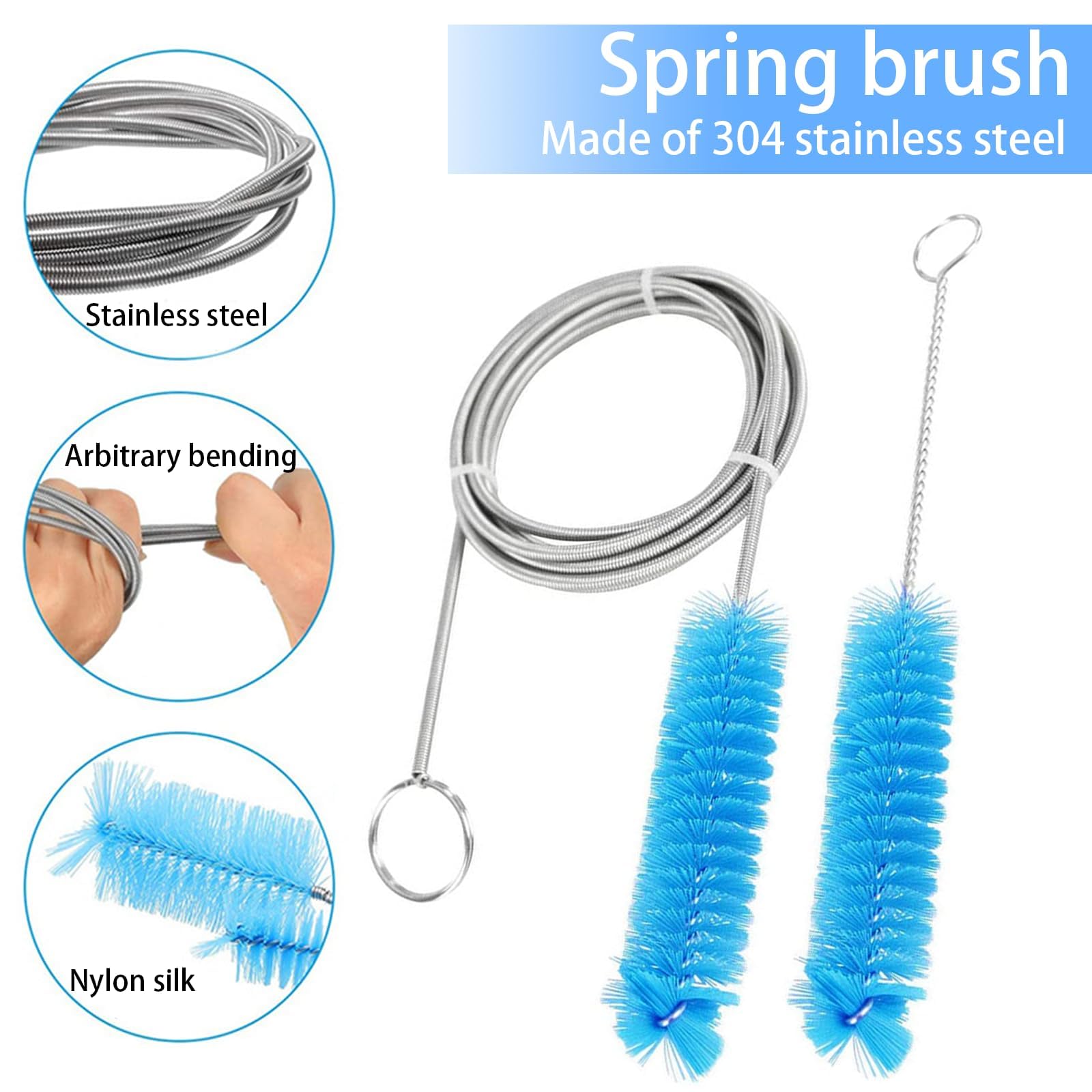 Kit Pulizia Scovolini - 1 Spazzola Flessibile Lunga + 13 Spazzoline Per Bottiglie E Tubi - Foto 2