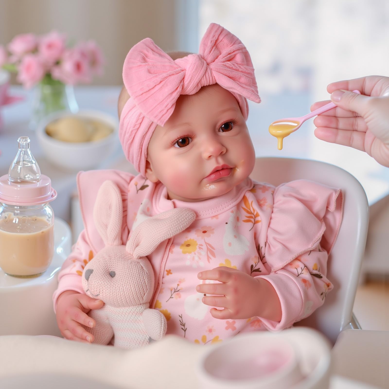 BABESIDE Reborn Baby Mädchen - 20 Zoll Weicher Stoffkörper, Lebensechte Reborn Puppe, Wie Echtes Neugeborenes mit Outfit & Zubehör, Kuscheliger Begleiter für Kinder ab 3 Jahren