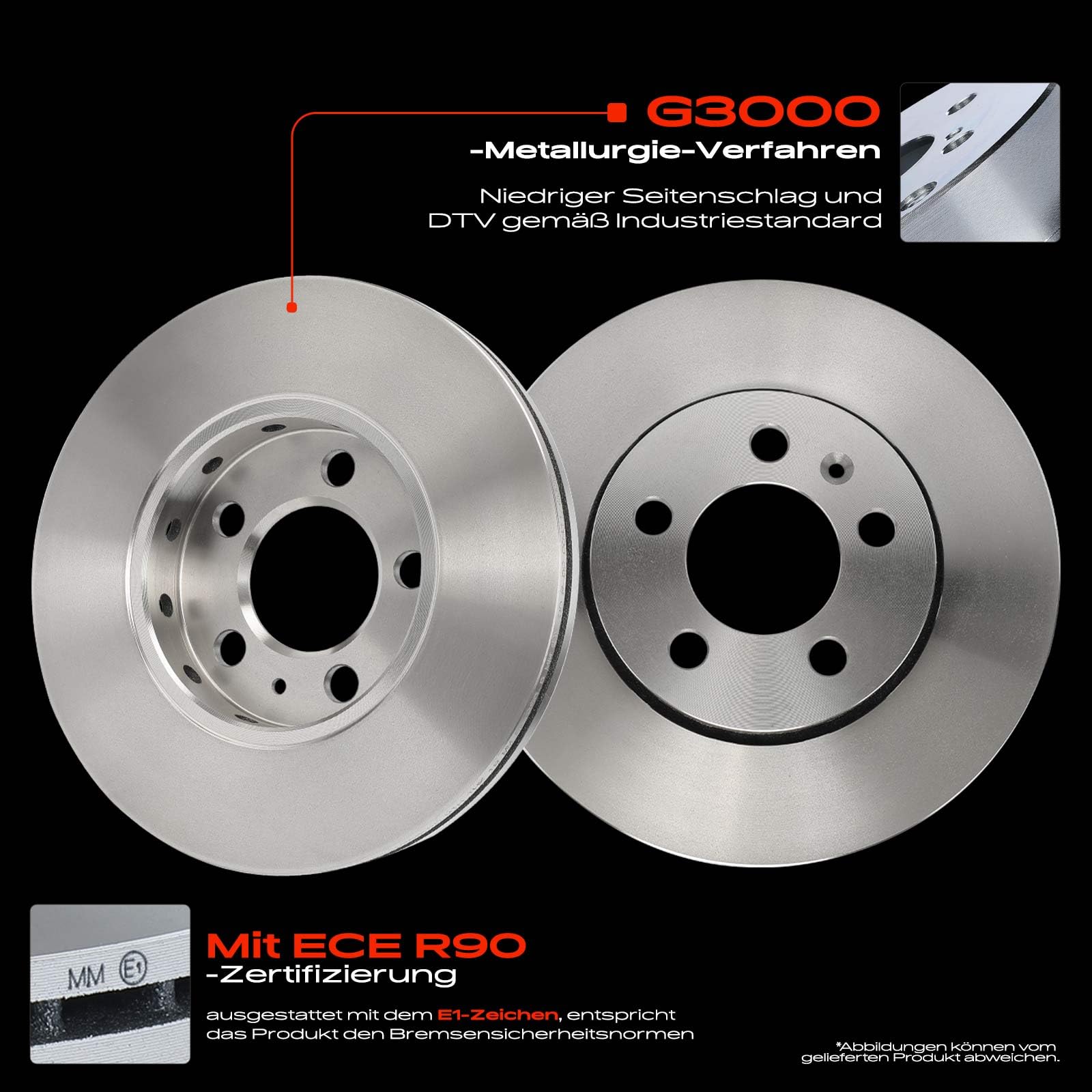Frankberg Bremsensatz inkl. 2x Bremsscheiben + 4x Bremsbeläge Vorne Kompatibel mit Golf IV 1J1 Fabia II 542 Polo 9A 9N Fabia II Combi 545 Replace# 5Z0615301B