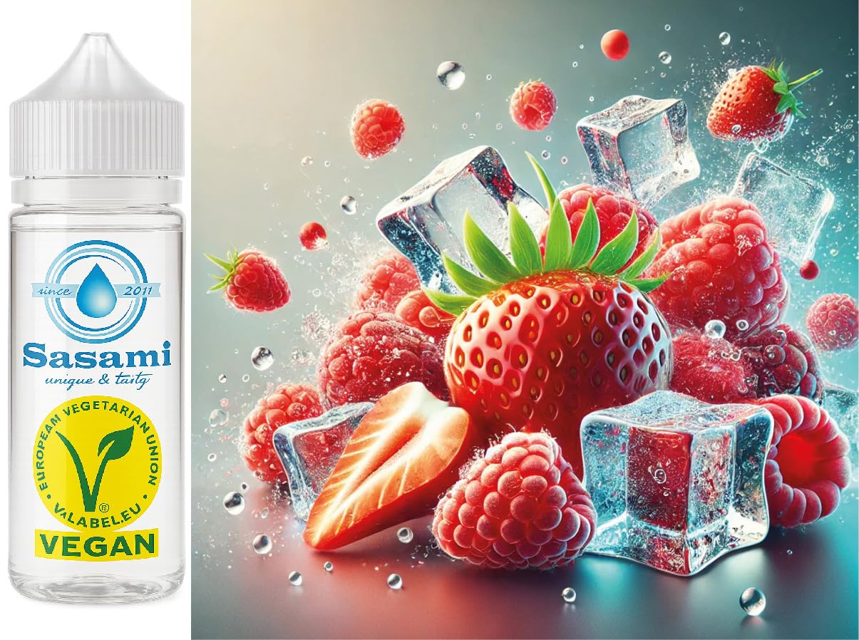 Raspberry Strawberry Freeze - Erdbeere, Himbeere Ice Aroma Konzentrat - Vegan - Sasami - 100ml