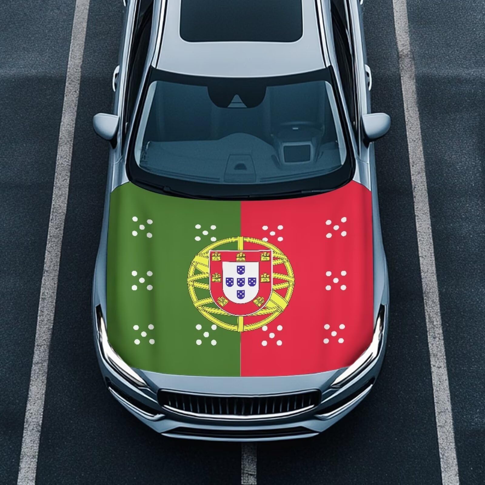 Renewold Portugal National Flag Hood Covers for Cars Hood Cover Protector Outdoor Daily Holiday Camping Decor Wrap Blanket Women Men Winter Spring Fall Summer Automotive Exterior Accessories
