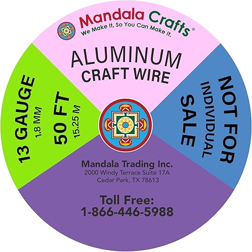 Miniatura 651 de Mandala Crafts - Alambre de aluminio anodizado de calibre 22 para hacer joyas - 121.92 m de alambre flexible de color en tonos pastel - Flexible