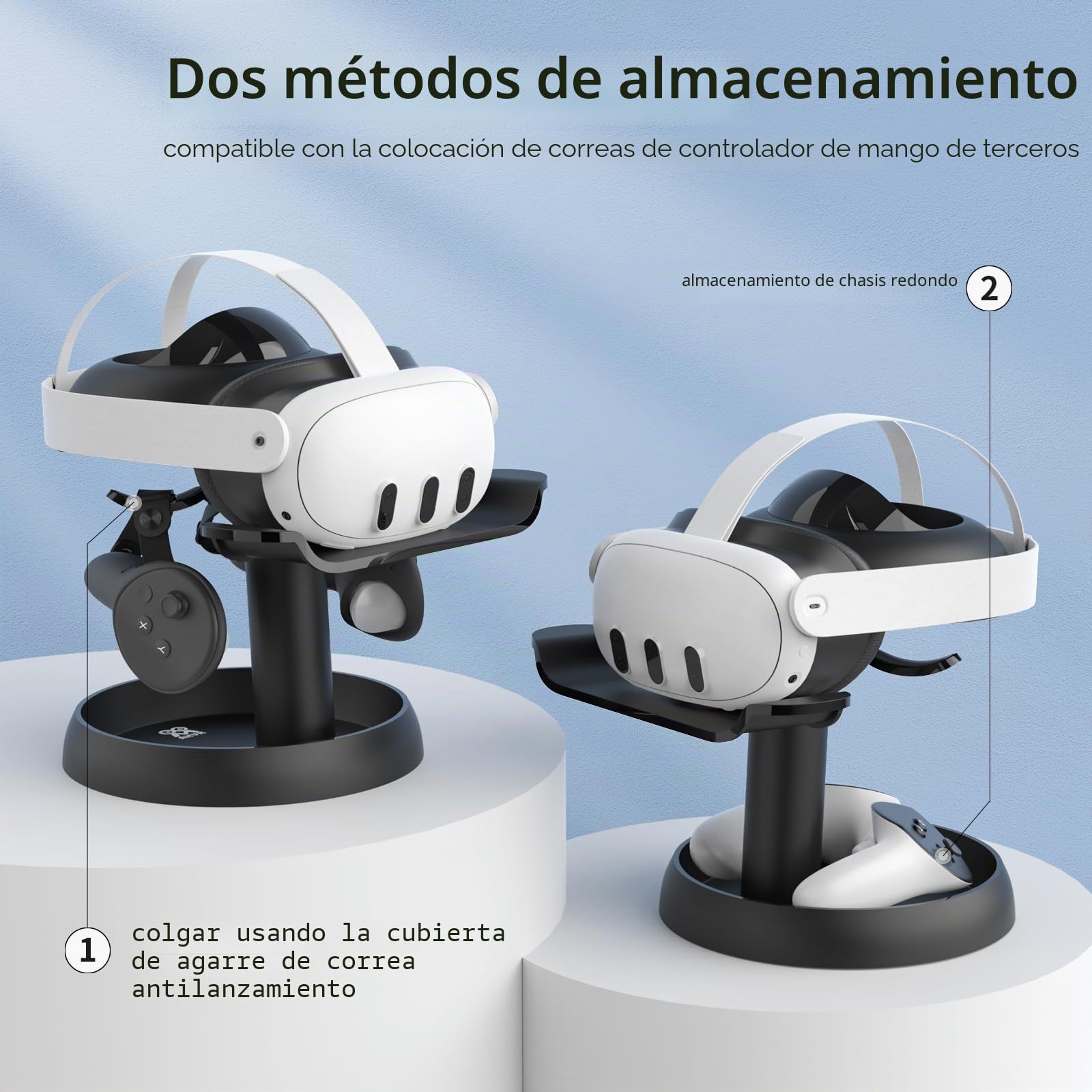AMVR Soporte de Realidad Virtual, Accesorios de Compatible con Q3s, Q3, Auriculares Quest Pro, Meta Quest, para Quest 2, Pico 4,Rift o Rift S y Controladores táctiles