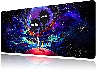 Large Gaming Mouse Pad Anime Night Sky Space Stars Custom Desk Pad,Big Mousepad with Non-Slip Rubber Base and Stitched Edges Mouse Mat,Portable Desk Mat for Office,Computer Work,Game,31.5X15.7 Inch