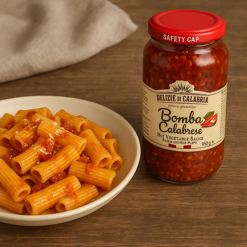 Bomba Calabrese Piccante 950g x 3 Vasetti | Salsa Vegetale Piccante Artigianale Made in Italy | Perfetta per Bruschette, Pasta, Carne e Piatti Tipici Calabresi