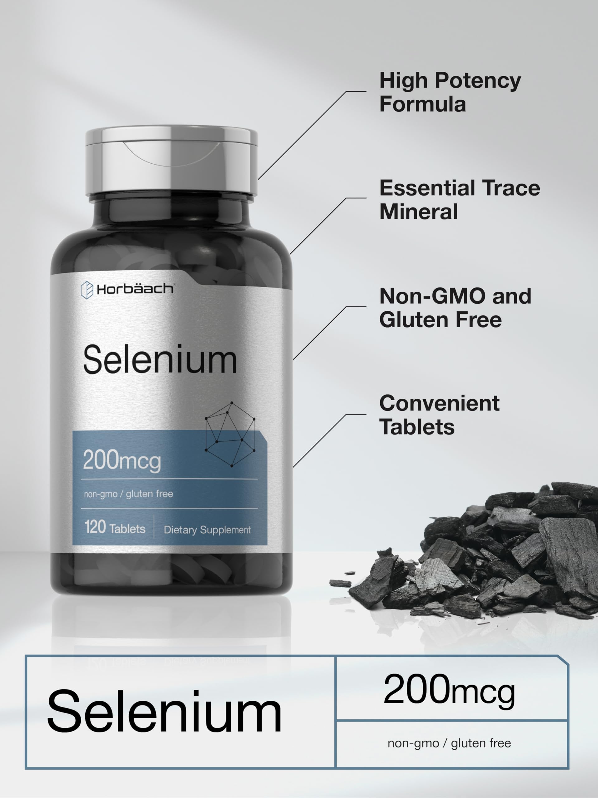 Horbäach Selenium Supplement for Women & Men | 200mcg | 120 Tablets — Amazon image 4