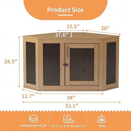 Miniatura 6 de Jaulas para perros grandes jaulas para perros muebles de perrera para interiores con cojín y puertas con cerradura jaula de esquina para perros