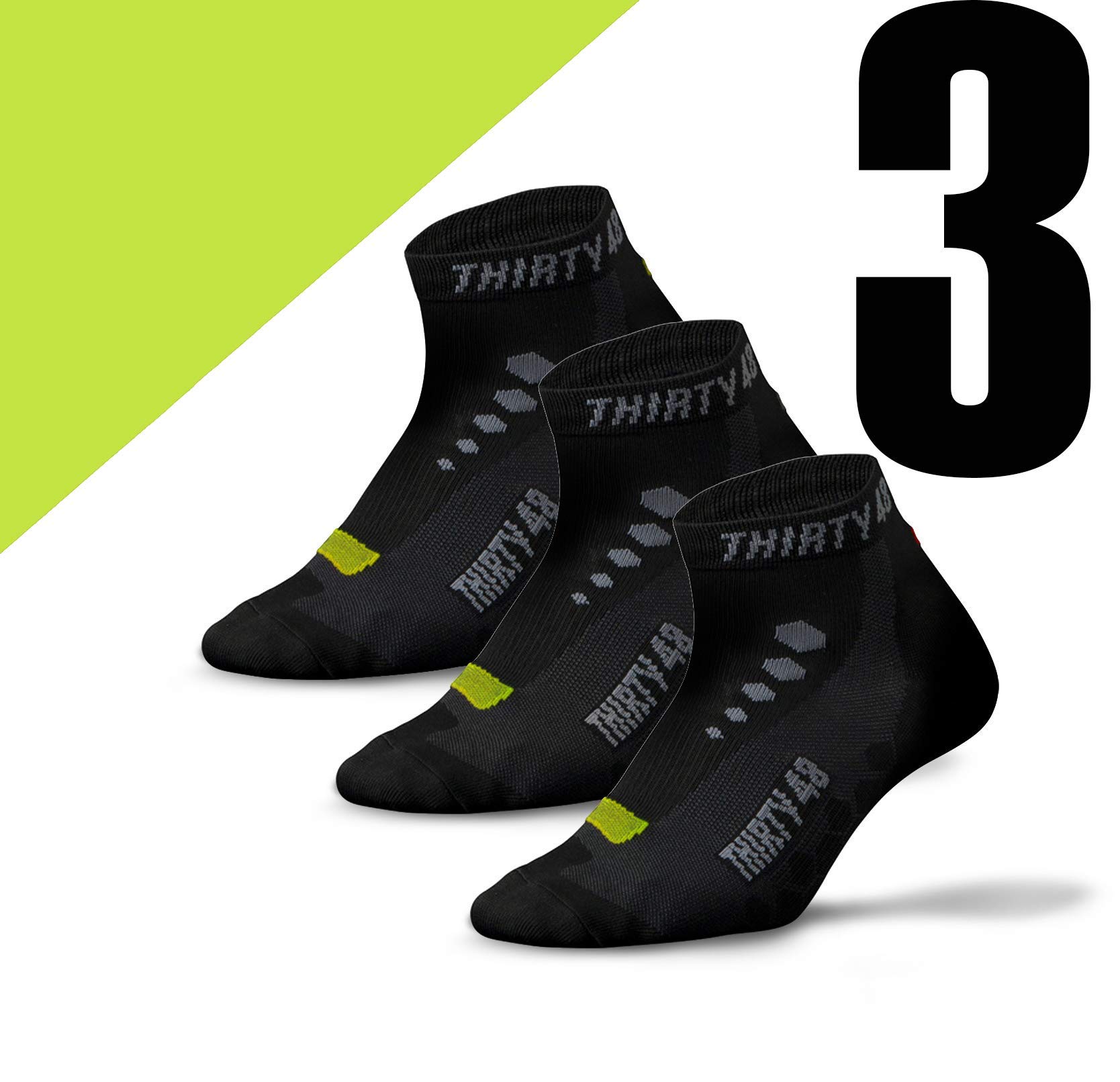 Thirty 48 Calcetín Ciclismo Cy Series – Unisex – CatalystAF™ Designó, Incrementa Airflow – para Correr, Clases de Spinning, Hiking, Gym y Entrenamiento – Empaquetado USA