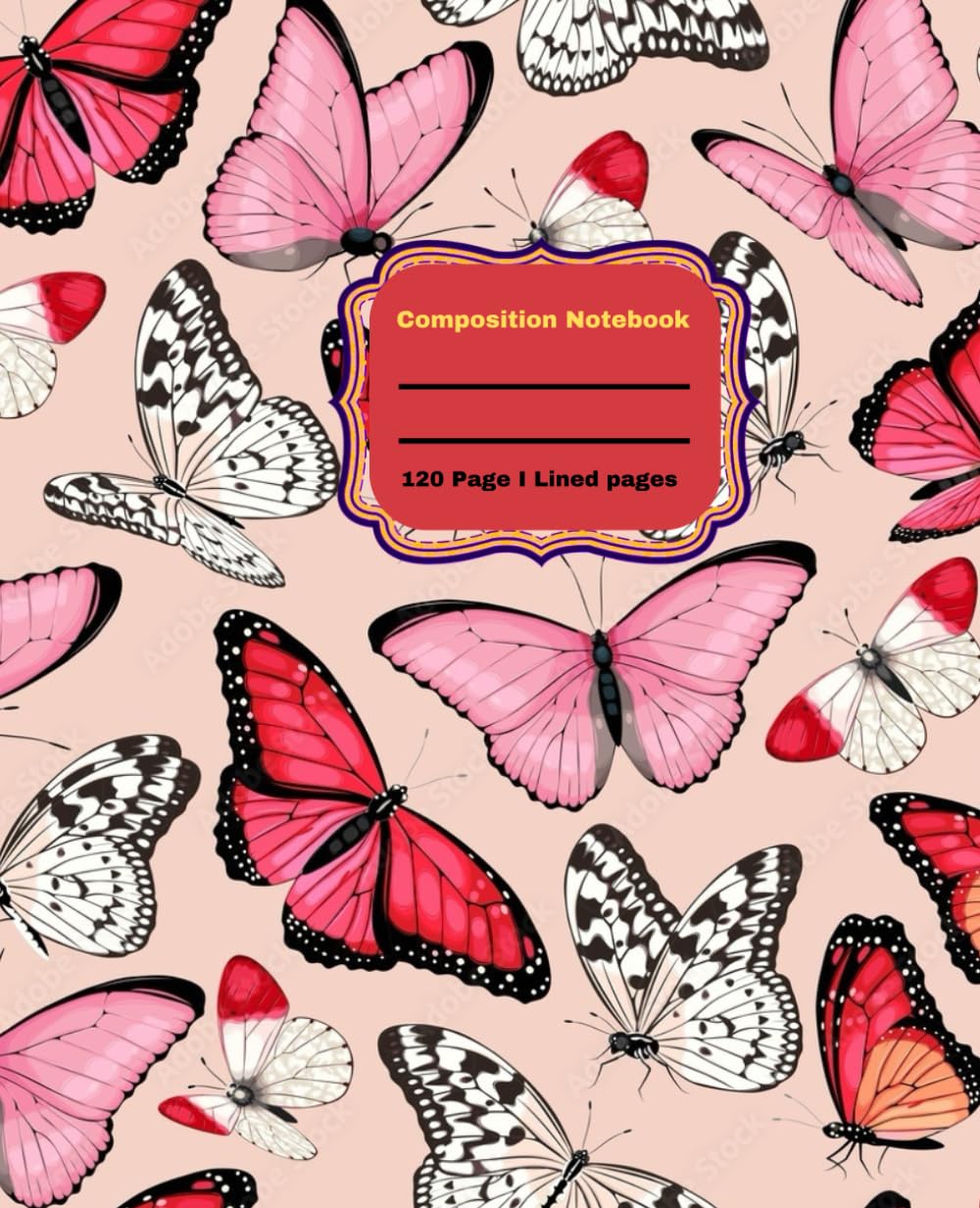 Pink Butterfly Composition Notebook
