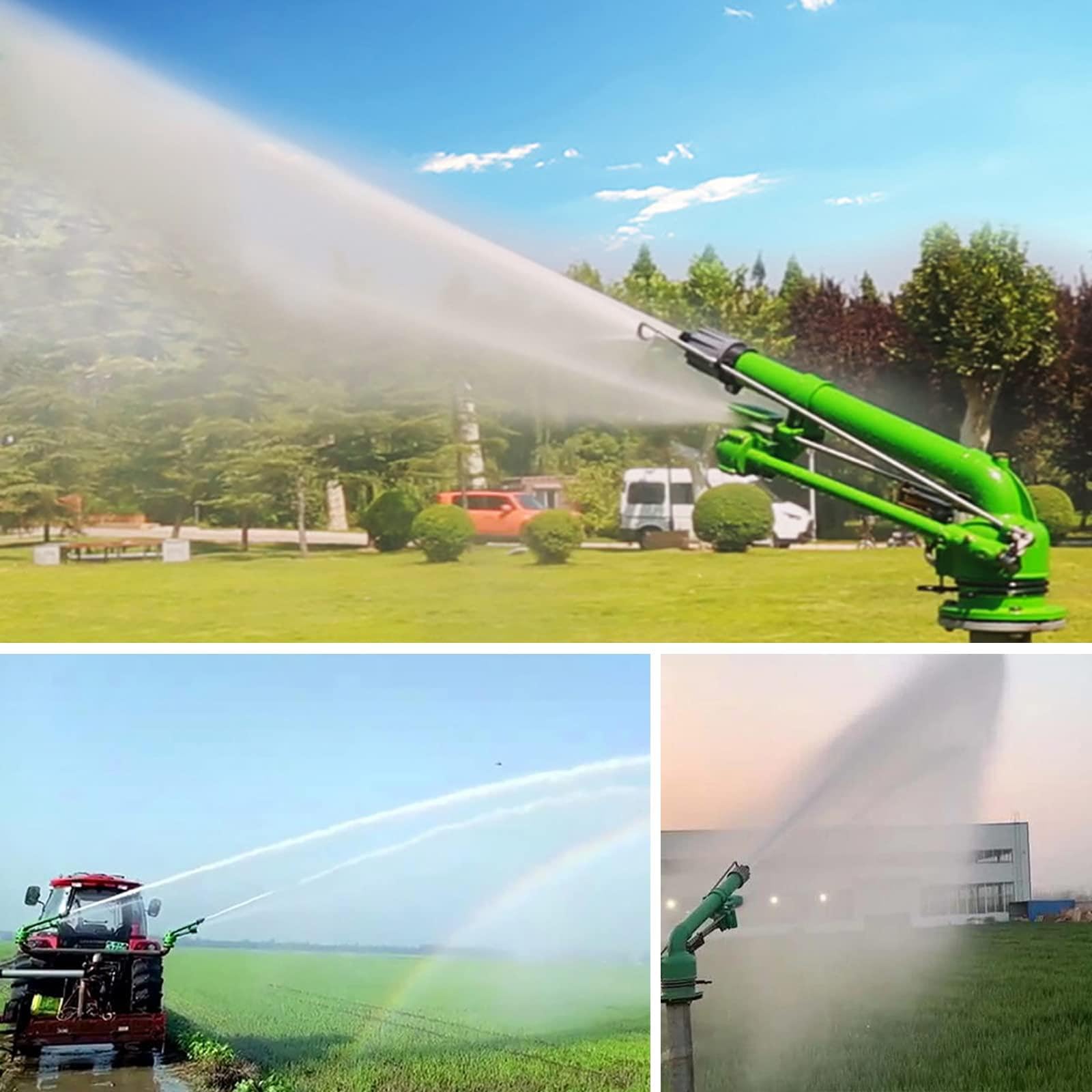 Aspersor De Riego Agrícola, Aspersor De Riego Agrícola Sobre Base De Trípode Con Boquilla De Repuesto, Aspersor De área Grande Ajustable De 360°, Para Césped Agrícola