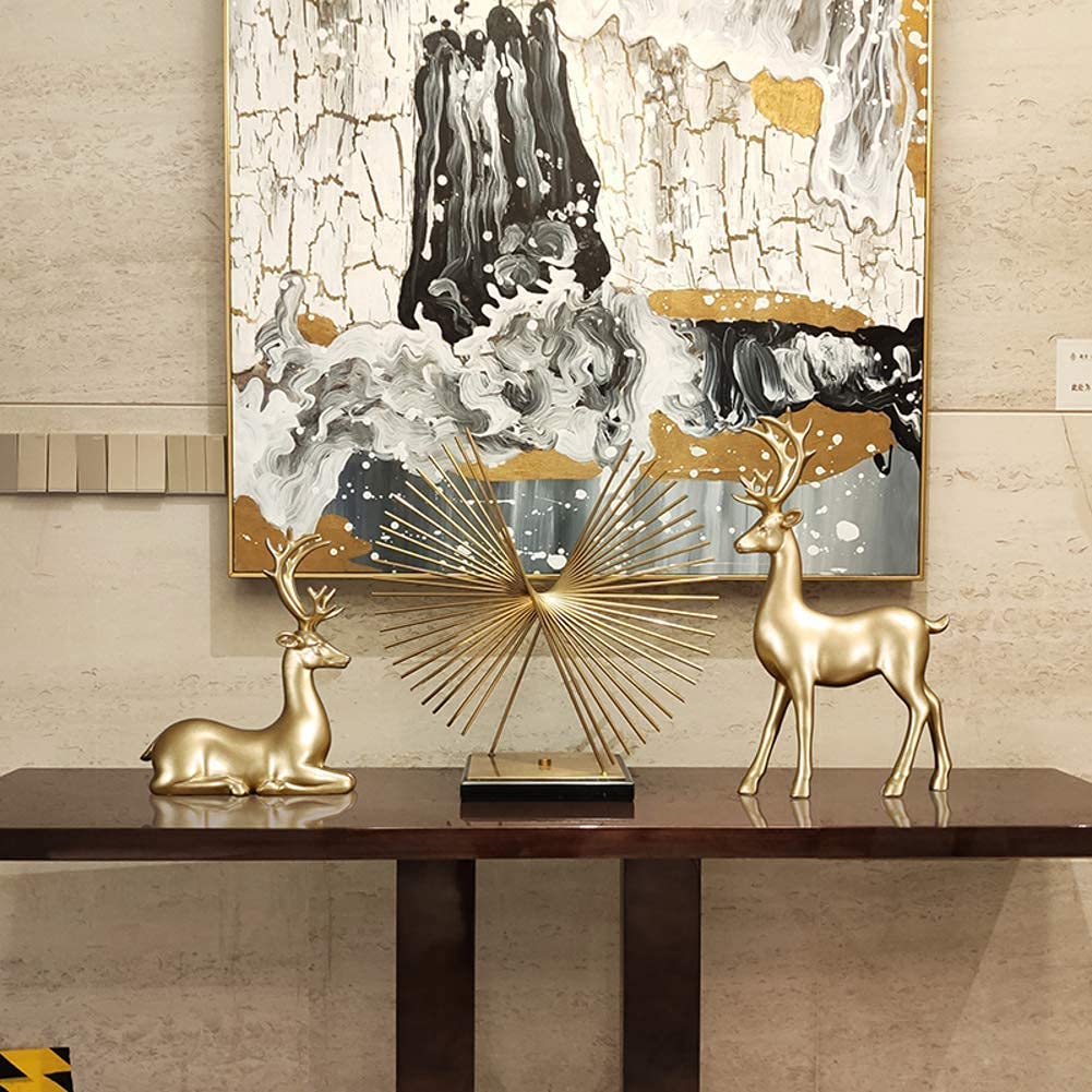 Set Di Statue Di Renne Dorate: Decorazioni Per La Tavola Di Natale