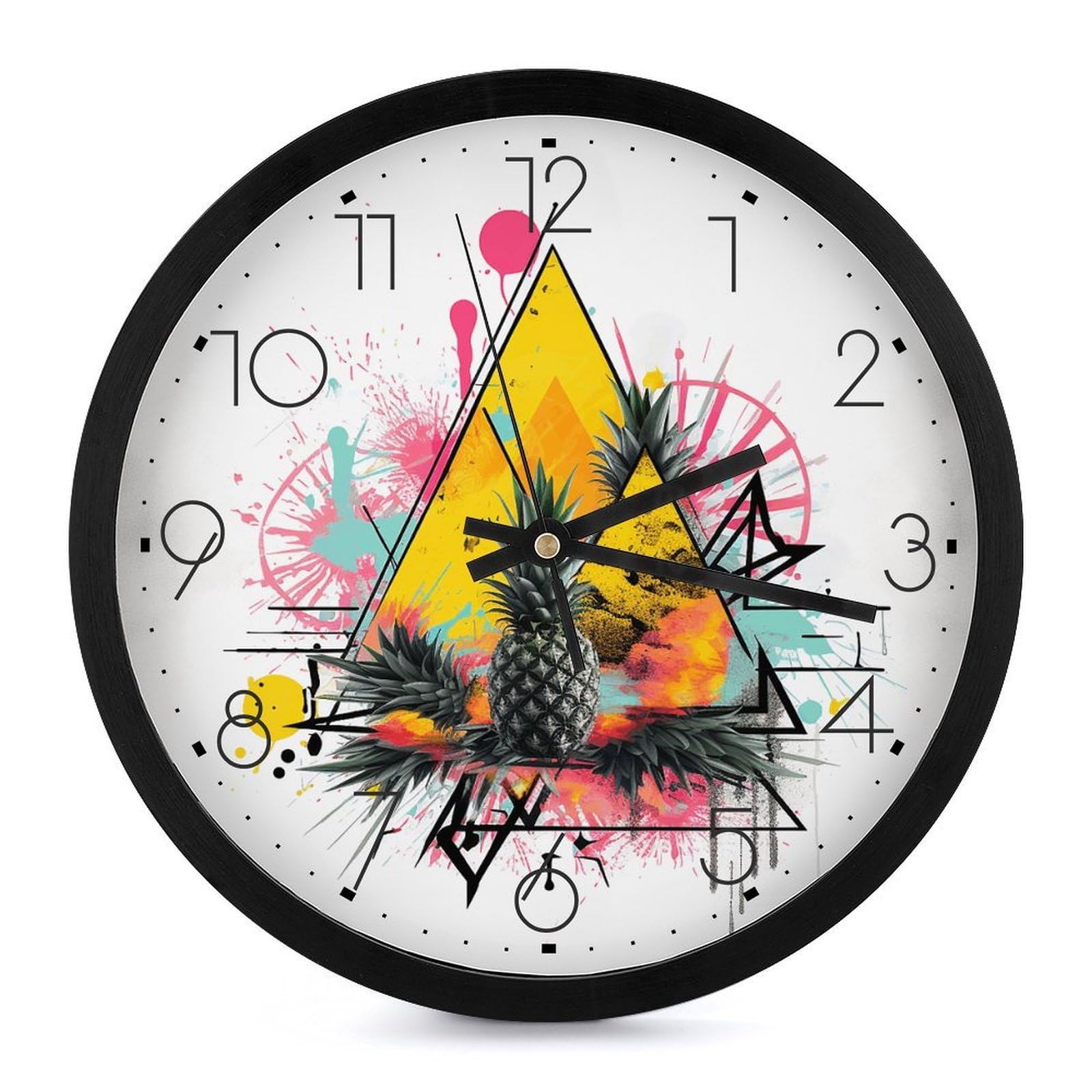 Horloge murale moderne ananas de 25,4 cm silencieuse pour décorer le salon