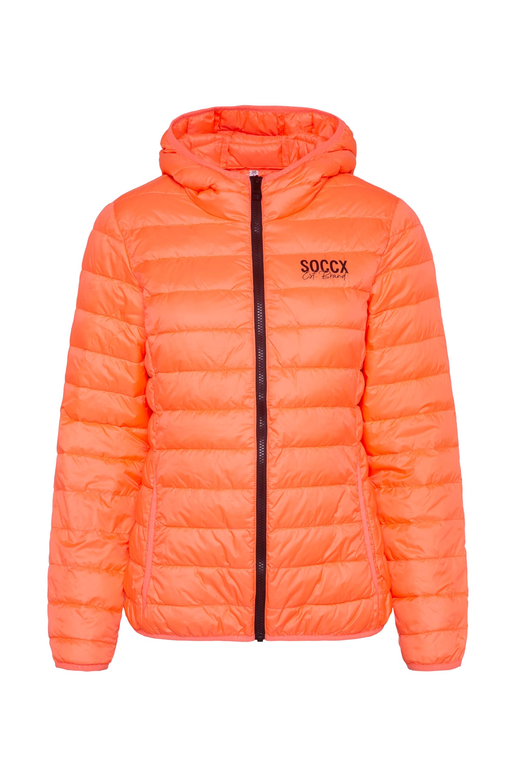 SOCCX Damen Leichte Steppjacke mit Kapuze