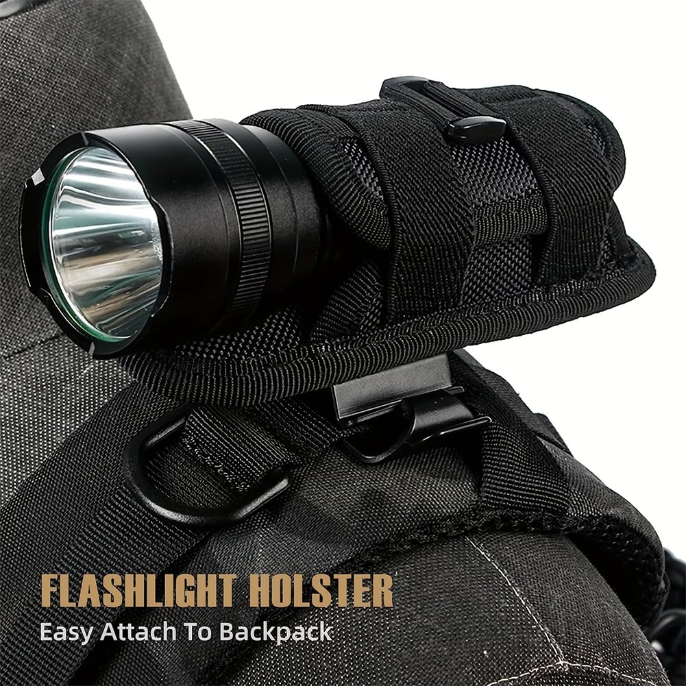 Funda de Linterna Rotación de 360°,Funda para Linterna,Estuche para Linterna,Bolsa de Linterna Táctica,Bolsa de Cinturón para Linterna,Funda Táctica para Linterna,Bolsas Colgantes para Caza Camping