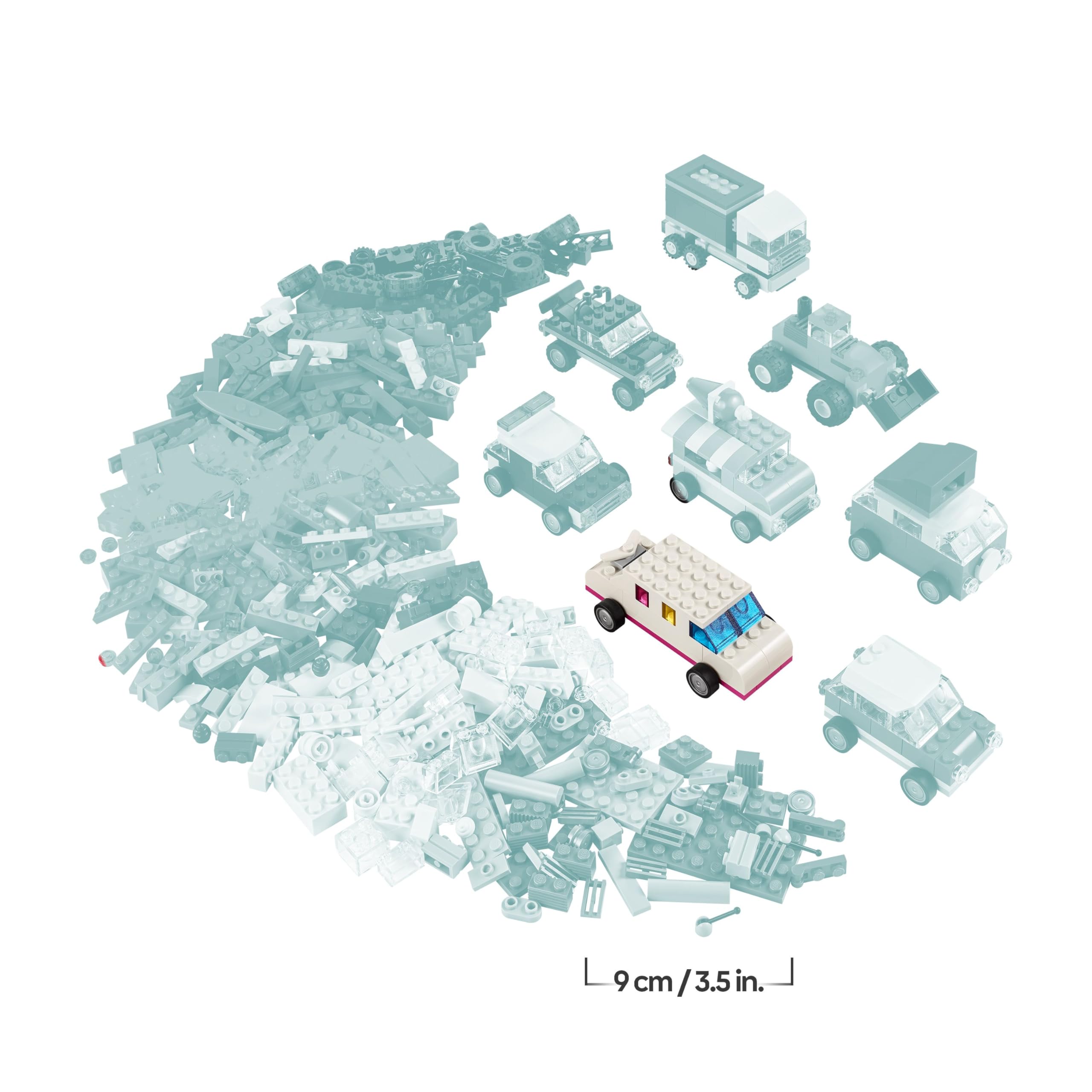 LEGO Classic Vehículos Creativos Coloridos, Maquetas de Coches Urbanos: Coche de Policía, Camión y Más, Juguete de Construcción con Ladrillos, Regalo para Niños y Niñas de 5 Años en Adelante 11036