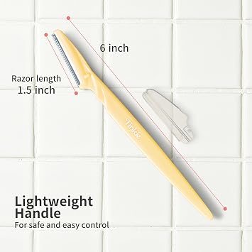 Tinkle Dermaplaning Tool 3ct, Dermaplane Razor for Women, Safe and Easy Peach Fuzz Remover, Eyebrow Trimmer with Protective Cover, Stocking Stuffers