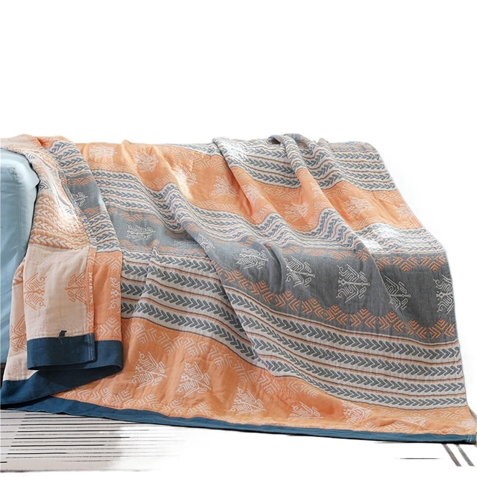 Plaid mousseline 5 couches contre la transpiration nocturne en double gaze d'été fraîche