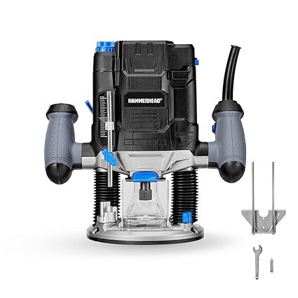Hammerhead 10-Amp Variable Speed Plunge Woodworking Router Kit with Parallel Guide and Vacuum Adaptor ? HAPR100