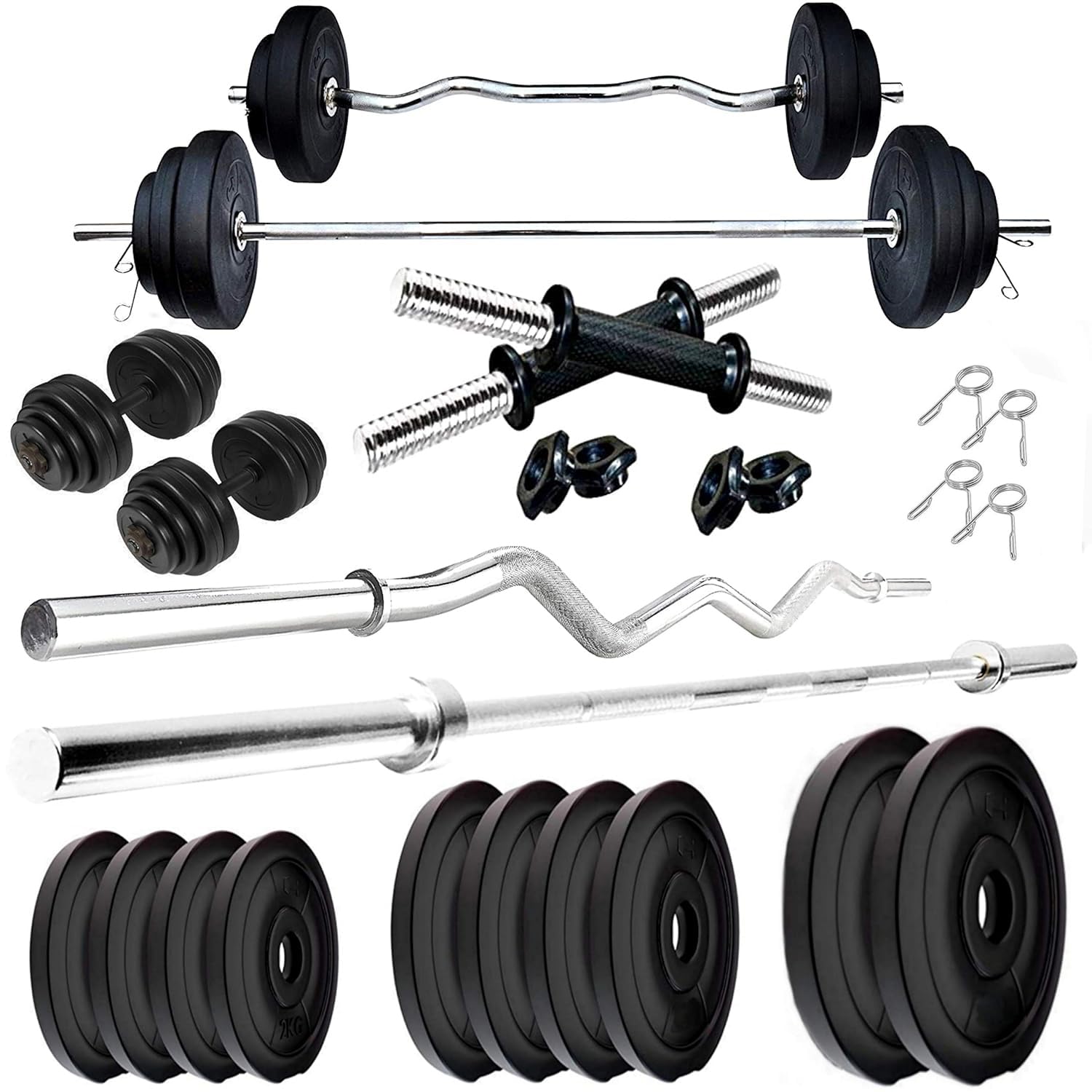 BULLAR Home Gym Combo, 20kg to 40kg 3ft Curl Rod 5ft Straight Rod, Pair Dumbbell Rods, Weight Plates, Gym Equipment Set (20 Kg) (B0CQCBP4J4) Amazon Price History, Amazon Price Tracker