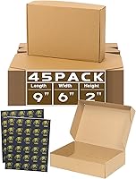 Vista 49 de Paquete de 50 cajas de envío pequeñas de cartón corrugado para embalaje de pequeñas empresas, 6 x 4 x 2 pulgadas, cajas de regalo con gradientes